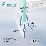 HNNHOME 100cm Pre Curved Bath Shower Screen Seal 6-8mm Glass Fits 22mm Gap view 4