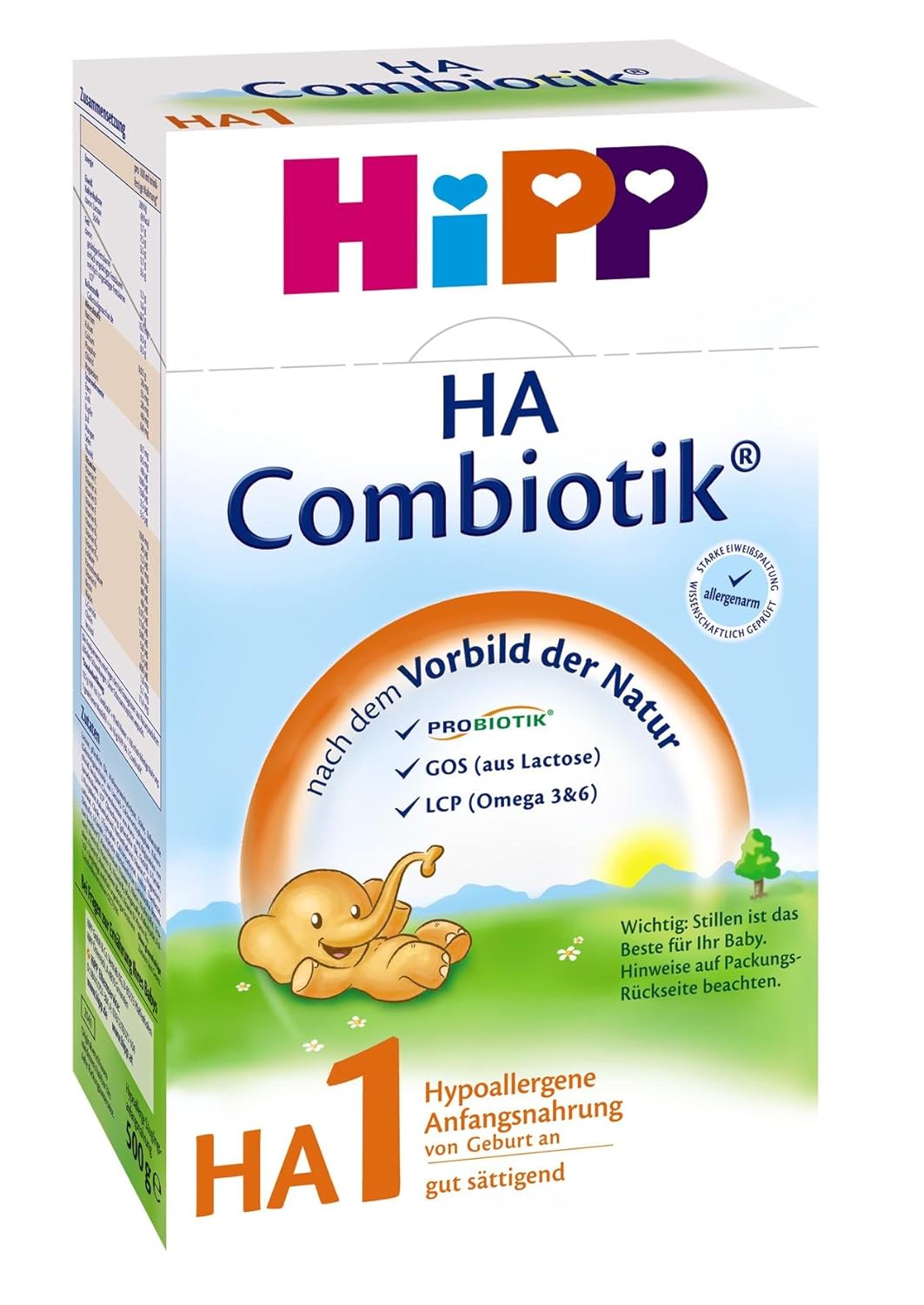 Hipp HA1 Combiotik Anfangsnahrung - ab dem 6. Monat, 2er Pack (2 x 500g ...