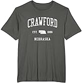 Crawford NE Vintage Athletic Sports JS01 T-Shirt