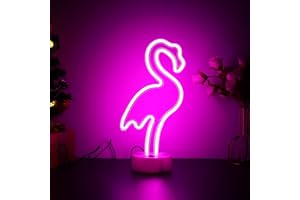 ENUOLI LED Flamingo Neon Light Signs Neon Signs Lamps Flamingo Neon Lights Room Decor Battery & USB Operation Night Lights wi