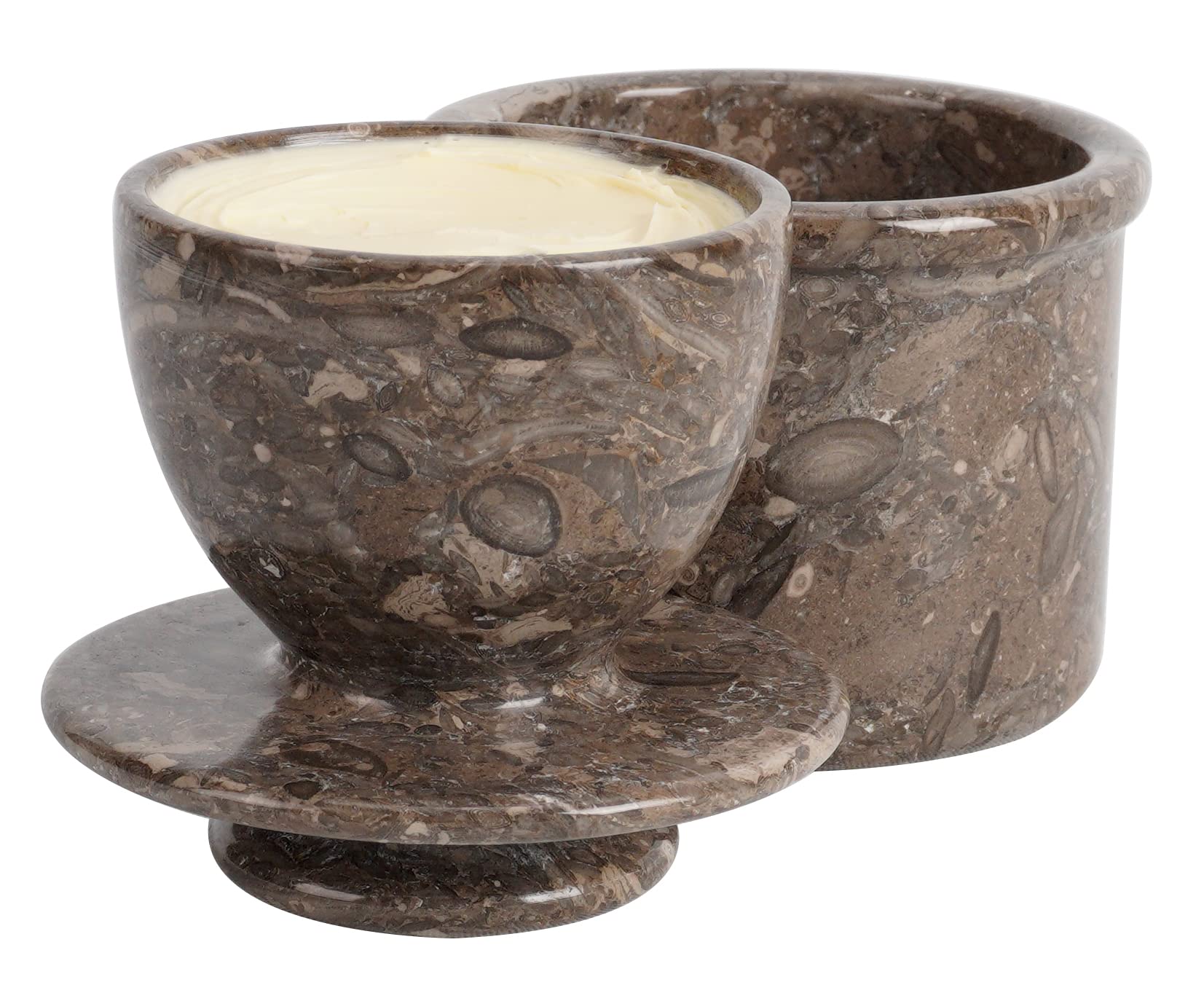 Radicaln Marble Butter Keeper 4.25" Inches Oceanic Handmade Butter Crock for Spreadable Butter Ideal Butter Crock for Counter with Water French Butter, Crock Pot & Butter Dish (Oceanic, Standard)