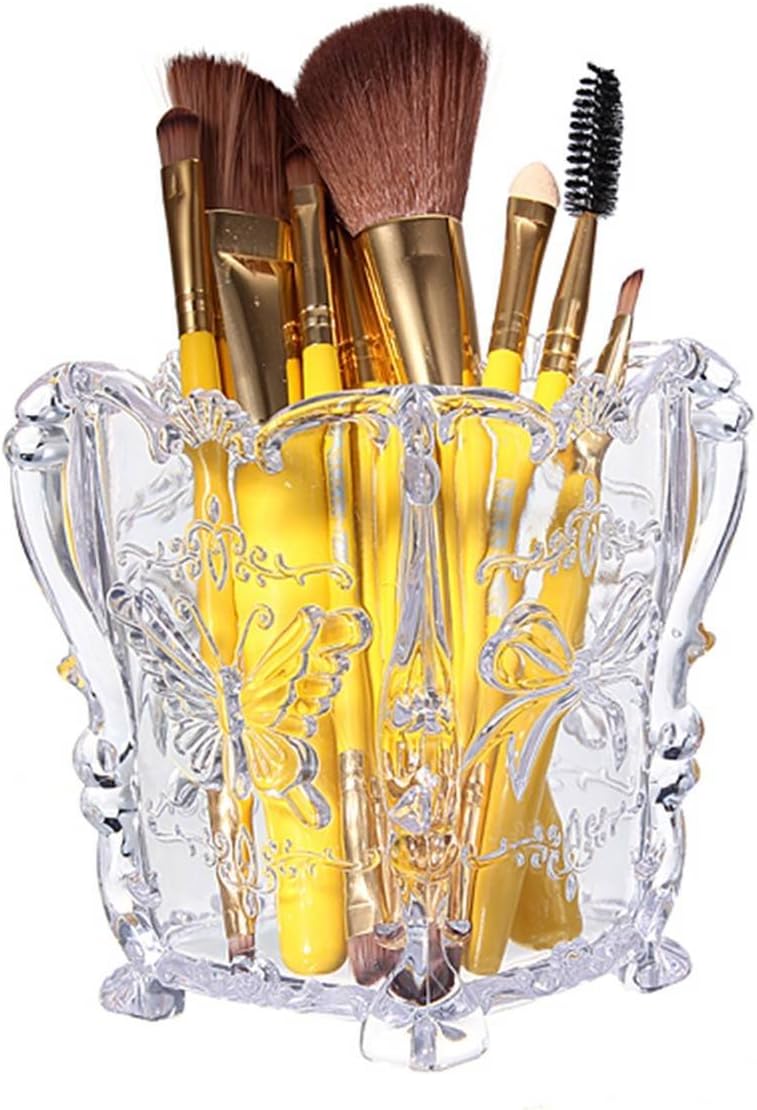 LuckyFine Acrylic Makeup Cosmetic Storage Box Case Brush Pen Pencil Case Holder Organizer transparent