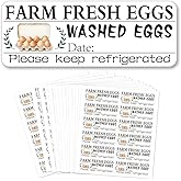 GOMAKERER 15 Sheets 180 Pcs Farm Fresh Unwashed Egg Carton Labels, Self Adhesive Egg Packaging Stickers Colorful Egg Carton Stickers Farm Fresh Eggs Stickers for Chicken Egg Carton Labels