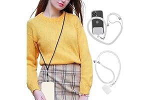 HOTEMIA Cell Phone Lanyard,Crossbody Phone Lanyard with Adjustable Nylon Neck Strap,Compatible with Most Cell Phones (White 2 PACKS)