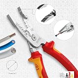 KNIPEX 13 76 200 ME Wire Stripper 200mm Metric Chrome VDE Insulated Grips view 3