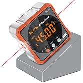 COROLLATA Digital Angle Finder &amp; Protractor, Magnetic Dual Laser Level | 4-Side Strong Magnetic Gauge, Electronic Laser, Digital Level Cube Box, Table Saw Miter, Woodworking Measuring Tool, Hanging