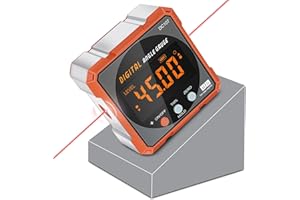 COROLLATA Digital Angle Finder Magnetic Electronic Angle Cube Dual Laser Gauge Digital Level with Slope Percentage Table Saw Miter Protractor Woodworking Measuring Tool Level Box for Hanging