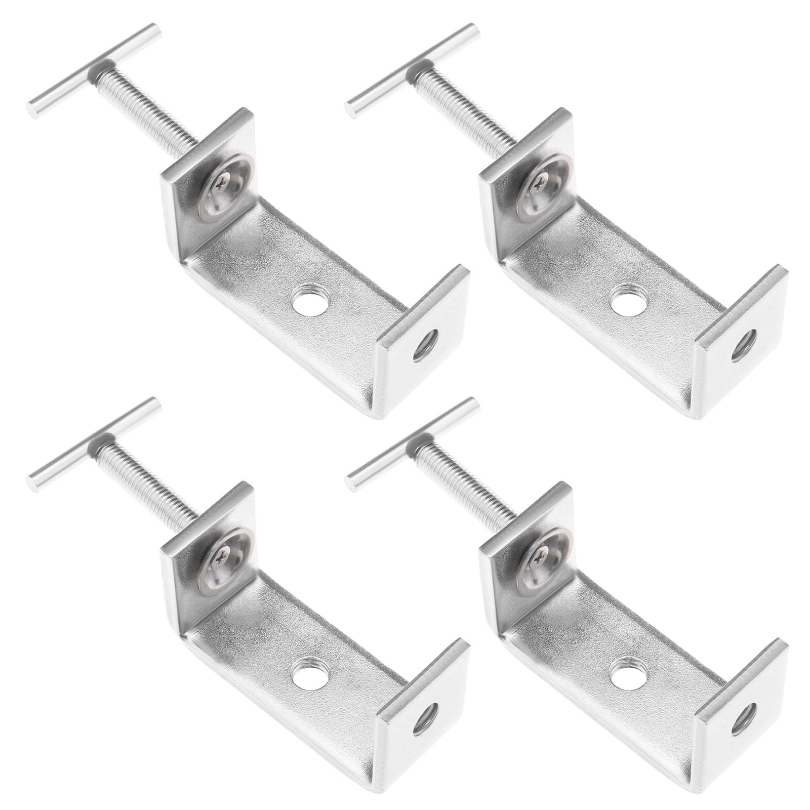 ECSiNG 4PCS Heavy Duty C-Clamps 304 Stainless Steel Woodworking Fixed Fixture Clamp 65mm Wide Jaw Opening Tiger Clamp for Home Improvement Car Repair Hand Twist Style 2