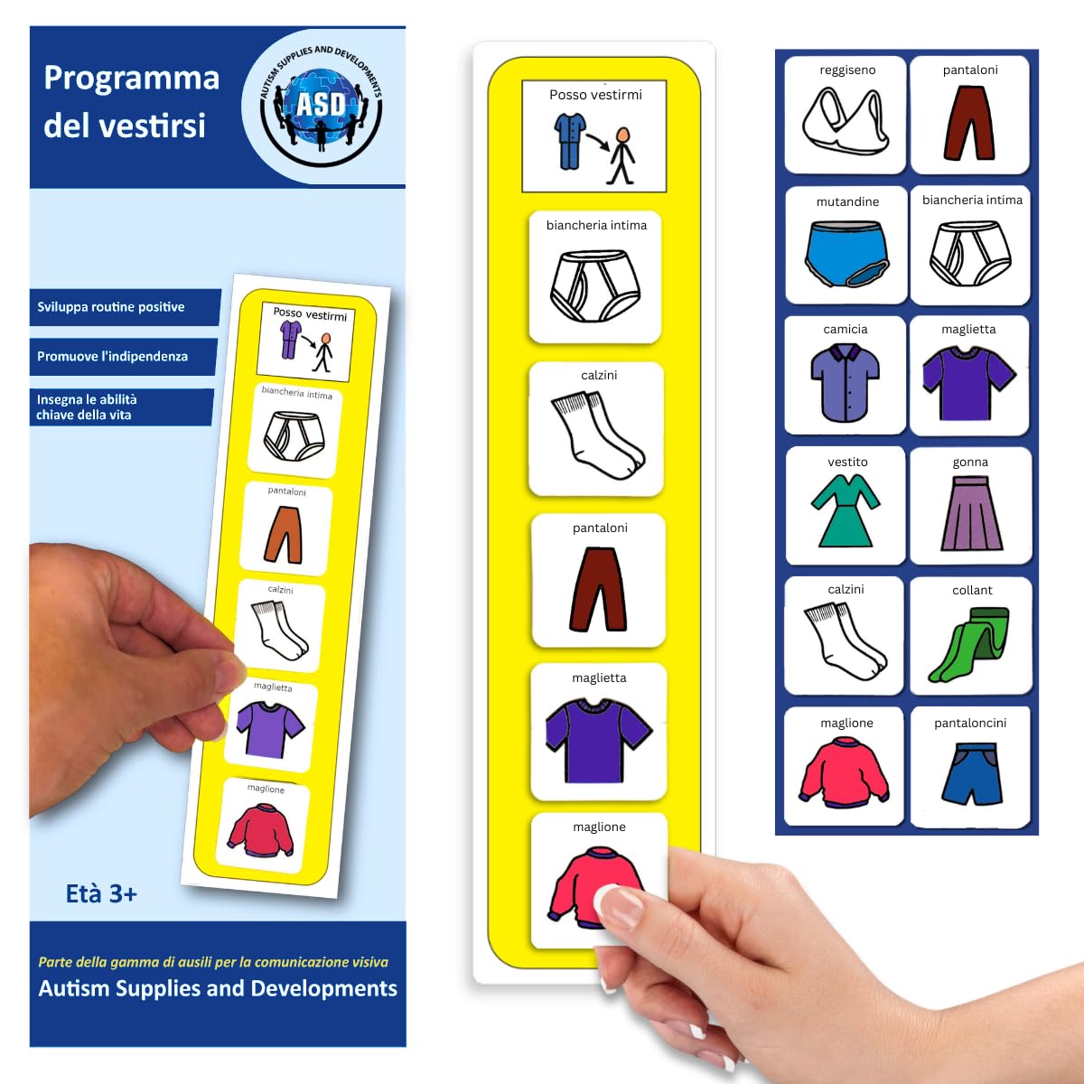 Plastic Visual Getting Dressed Schedule (Italian)