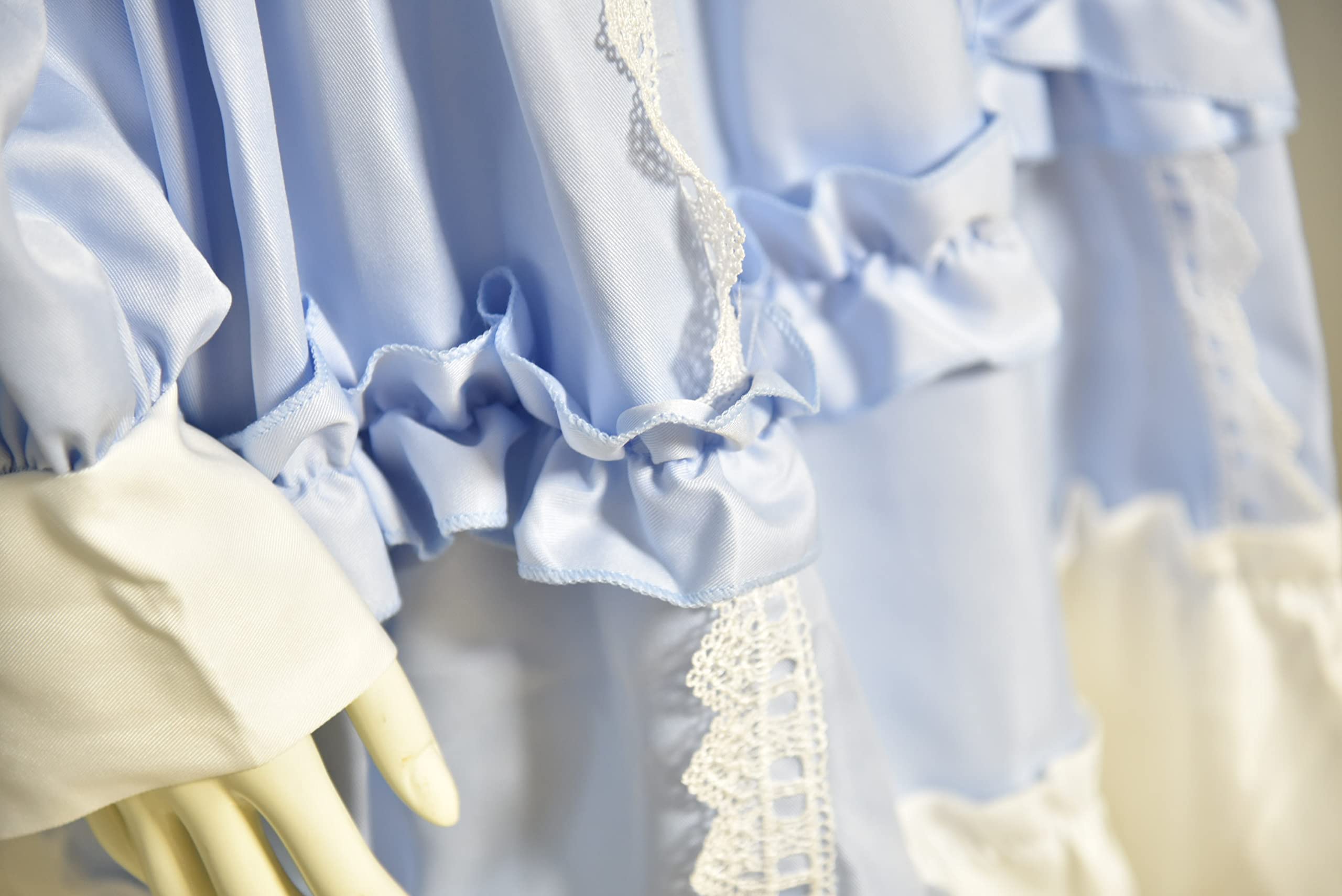 Girls Lolita Princess Dress Kawaii Long Sleeve Chiffon Skirt Cute Girl Dress Sky Blue