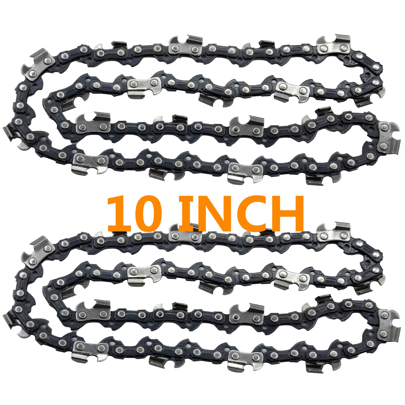 Photo 1 of 10 Inch Chainsaw Chain S40 3/8" LP Pitch .050" Gauge 40 Drive Links, 10-inch Replacement Chains Compatible with Remington, Greenwork, Sunjoe, Worx, Craftsman Pole Saw-2 Packs