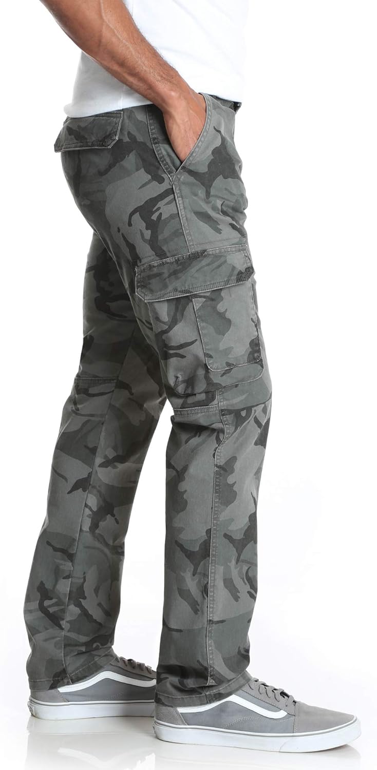 wrangler anthracite camo cargo pants