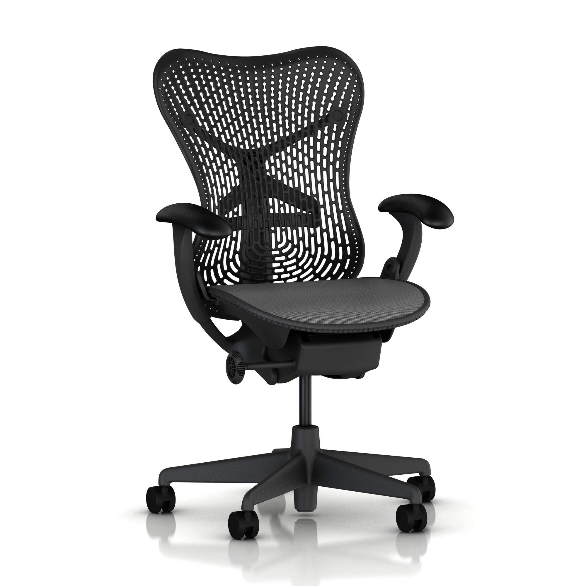 Basic - Pneumatic Lift - Stationary Arms - Standard Tilt - Fixed Seat Depth - 2.5" Black Carpet Cast