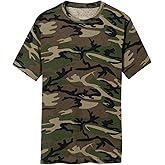 JustBlanks Men's Camouflage Tee Shirts - 100% Cotton Short-Sleeve T- Shirt - Military Camo Crewneck Shirt for Men