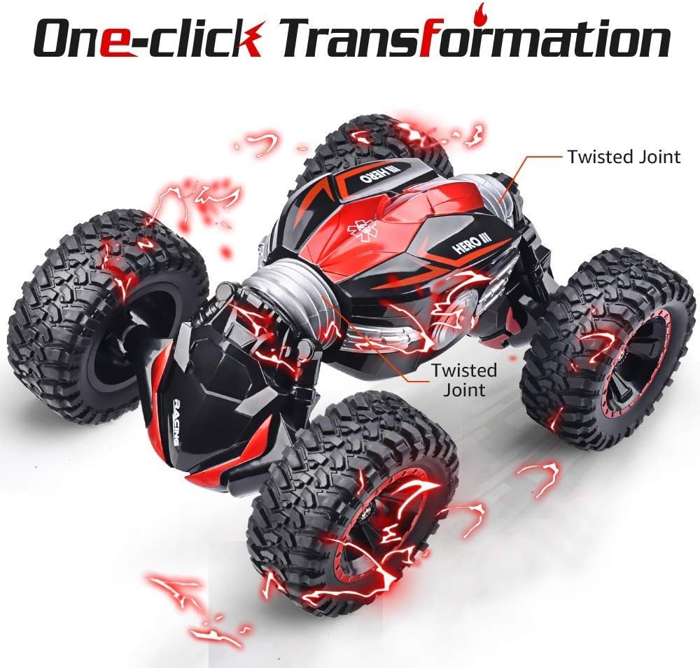 RC Car Off-Road Remote Control Car Monster Truck 4WD Dual Motors Electric Vehicles Rock Crawler 2.4Ghz RC Truck (Red): Toys & Games