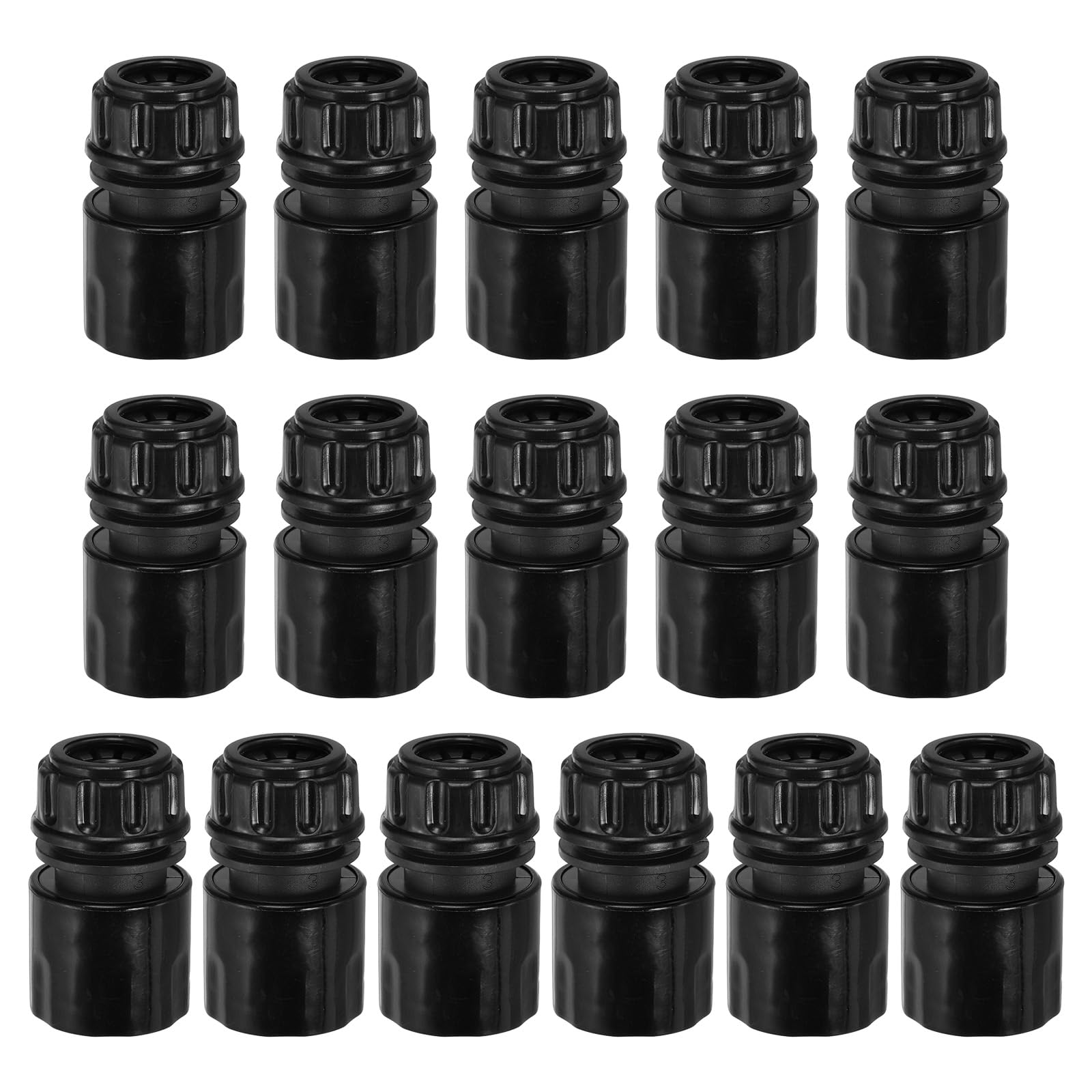 PATIKIL 1/2" Garden Hose Quick Connector Repair Extender, 16 Pcs Plastic Garden Water Hose Connectors Fittings Leakproof Design, Black