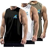 InleaderStyle Mens Tank Tops Beach Summer Casual Sleeveless Shirts Graphic Cotton Tank Tops for Men Gym Workout
