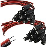 AimHD 20 Pack Female Power Pigtail DC 5.5mm x 2.1mm Connectors Upgraded AWG for CCTV Surveillance Security Camera System and Led Strips Transformer Connection