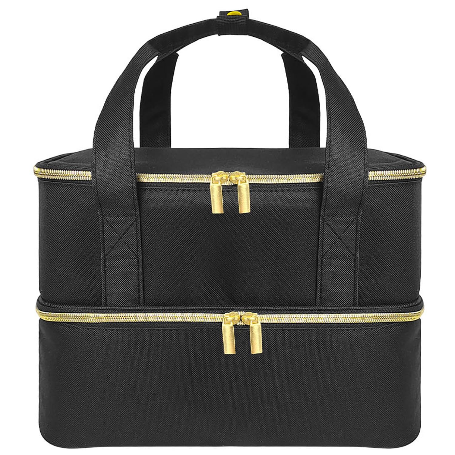 Nail Polish Carrying Case, Double-Layer Nail Polish Storage Bag- Fits Nail Dryer Lamp and 40 Bottles(15ml/0.5 fl.oz), Organizer Bag with Adjustable Dividers for Manicure Set (Black, 40 Bottles)