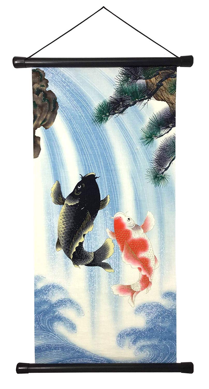 heiyemon Yuzen Washi Tapestry includes Hanging (Dance of The Carp)