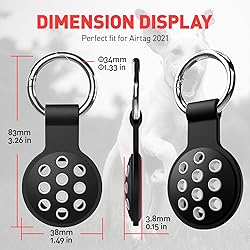 2 Pack Airtag Holder with Keychain, Soft Silicone