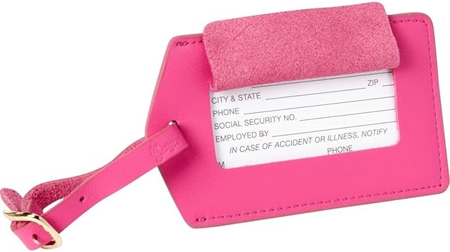 pink luggage tags