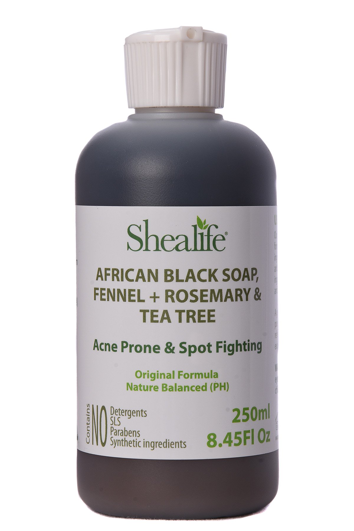 African Black Soap Liquid, 250ml, Fennel, Rosemary & Tea Tree Oil. Face wash for Acne & Pimples