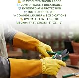 Woodside Leather Gauntlet Gardening Gloves Large Thorn Proof Cowhide Men Women view 2