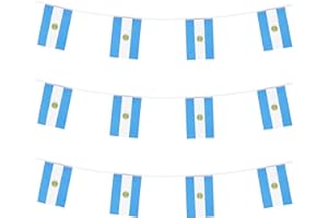 ZXvZYT Argentina Argentine Flag Banner String,Small Mini Argentina Pennant flags,For Grand Opening,Olympics,National Sports Events,Party Festival Decorations(50 Feet 38 Flags)