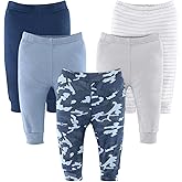 The Peanutshell 5 Pack Baby Boy Pants Set - 100% Cotton Toddler Pants for Boys, Clothes for Toddlers & Babies - Blue Camo
