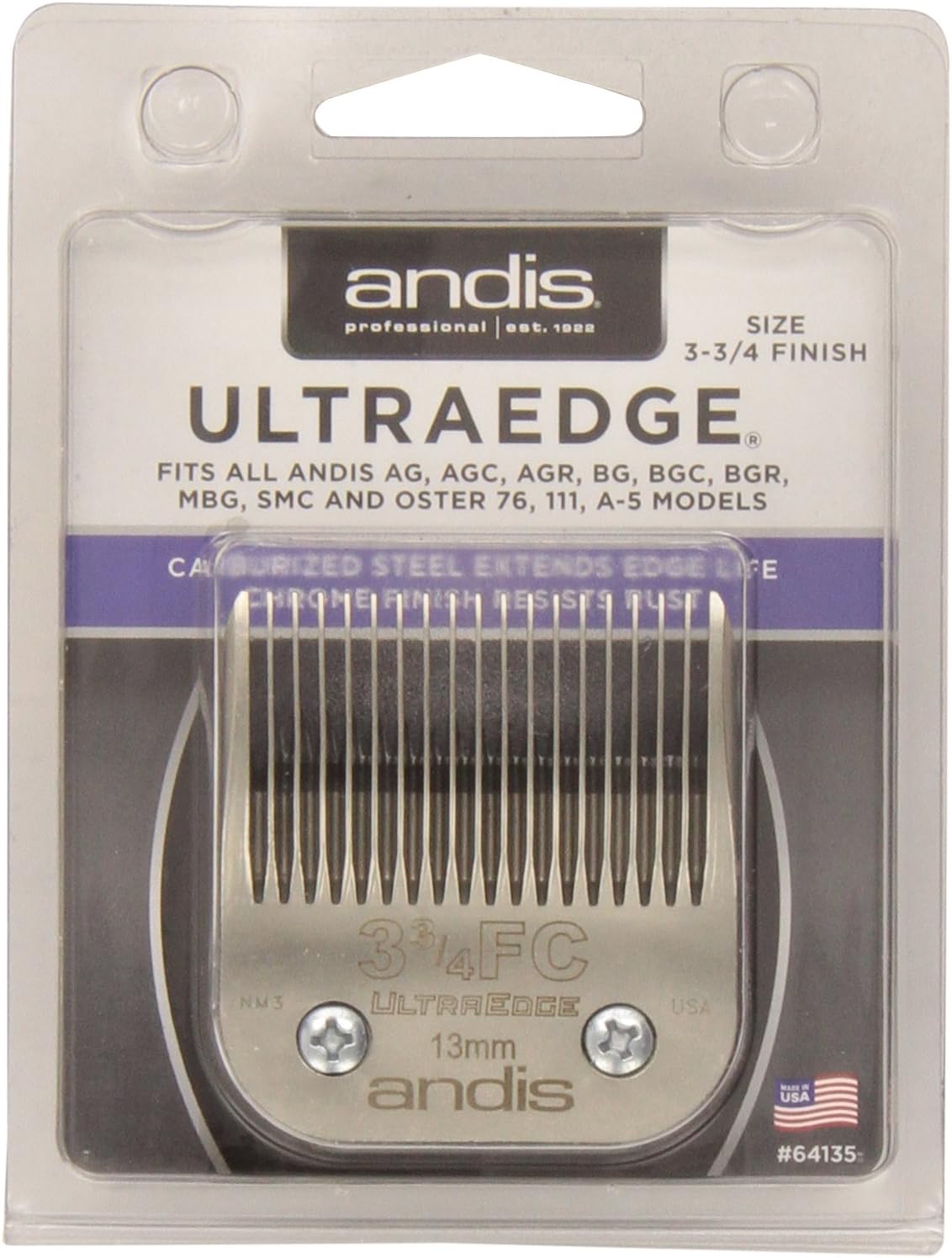 Andis Carbon Infused Steel UltraEdge Dog Clipper Blade, Size-7 Skip Tooth, 1/8-Inch Cut Length (64080): Pet Supplies