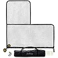 L Screen Baseball Screen Pitching Screen for Batting Cage Pitcher Protection 7x7 ft Protector Net Includes Portable Carry Bag Training Ball