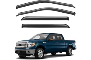 IMMORTAL GROUP IG Window Visors Rain Guards Compatible with 2009-2014 Ford F150, Window Wind Deflectors Vent Shades for 2010-2014 F-150 SVT Raptor 4PC Tape-On for 2009 2010 2011 2012 2013 2014 (SuperCrew Cab)