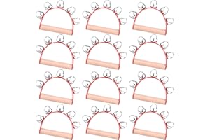 MIAHART 12 Pieces Christmas Hand Jingle Bells Wooden Hand Sleigh Bells Jingle Shaker Bells Handhold Bell Rattles Musical Bell Instruments for Kids Handheld Bells Holiday Christmas Décor