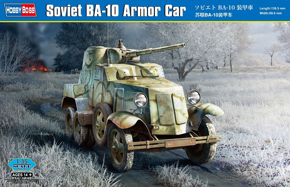 Hobbyboss 83840" Soviet BA-10 Armoured Car Plastic Model Kit, 1:35 Scale