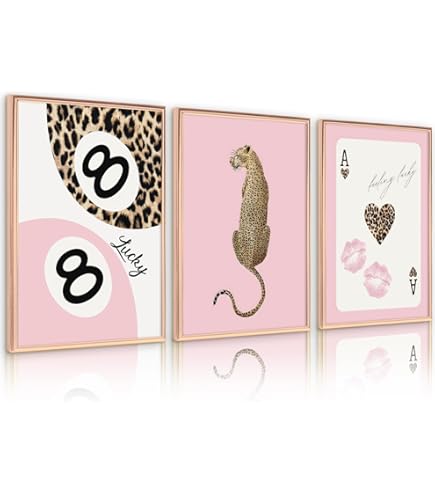 Amazon.com: DSHFG Trendy Leopard Cheetah Wall Art Funky Pink