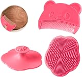 Aolso Baby Hair Comb 2PCS Silicone Toddler Brush Set Pink