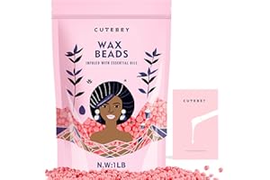 CUTEBEY Hard Wax Beads Waxing Beads: 1LB Natural Wax Beads for Hair Removal Brazilian Bikini Face Sensitive Skin -for Home Waxing Waxness Refill Bulk(Pink)