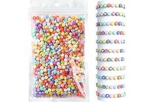 SUBTYE 985 Pieces Letter Beads Kit,28 Styles Friendship Bracelet Kit Alphabet Beads Smiley Face Beads for Bracelets Jewelry Making Kit (Color Bead White Letter)