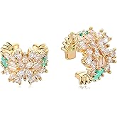 MTMY Gold Ear Cuff Earring for Women 14K Gold Plated Cubic Zirconia Non-Pierced Clip on Cartilage Chunky Ear Cuffs Hypoallergenic Jewelry