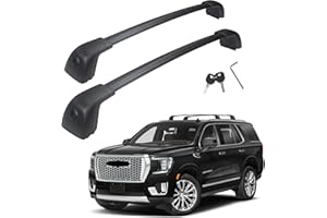 Autekcomma Roof Rack CrossBars Compatible with Chevy Suburban & Tahoe 2021 2022 2023 2024 2025 GMC Yukon XL, Cadillac Escalade ESV Aluminum Black Matte with Anti-Theft Locks Max Loading 330 LB