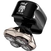 Skull Shaver Pitbull Silver PRO SX5 Head and Face Shaver, Cordless Razor | Head &amp; Face Shaver, Cordless Electric, Wet &amp; Dry Shaving with Multi-Directional Rotary Heads &amp; Adapter