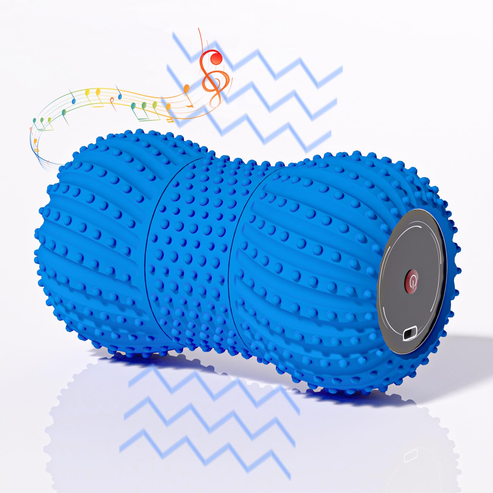 Photo 1 of 2 in 1 Vibrating Peanut Massage Ball with 6 Massaging Modes, Rechargeable Vibrating Massage Yoga Roller Ball for Muscle Recovery, Blue