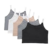 Hanes Girls Originals Crop Cami Pack, Moisture Wicking Cotton Blend Tank, 5-Pack