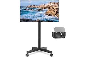 Rfiver Mobile TV Cart Rolling TV Stand for 23-65 Inch Screens, Portable TV Stand on Wheels with Tilt and Height Adjustable, Outdoor TV Mount Stand Holds up to 88 lbs for Home Office MAX VESA 400x400mm