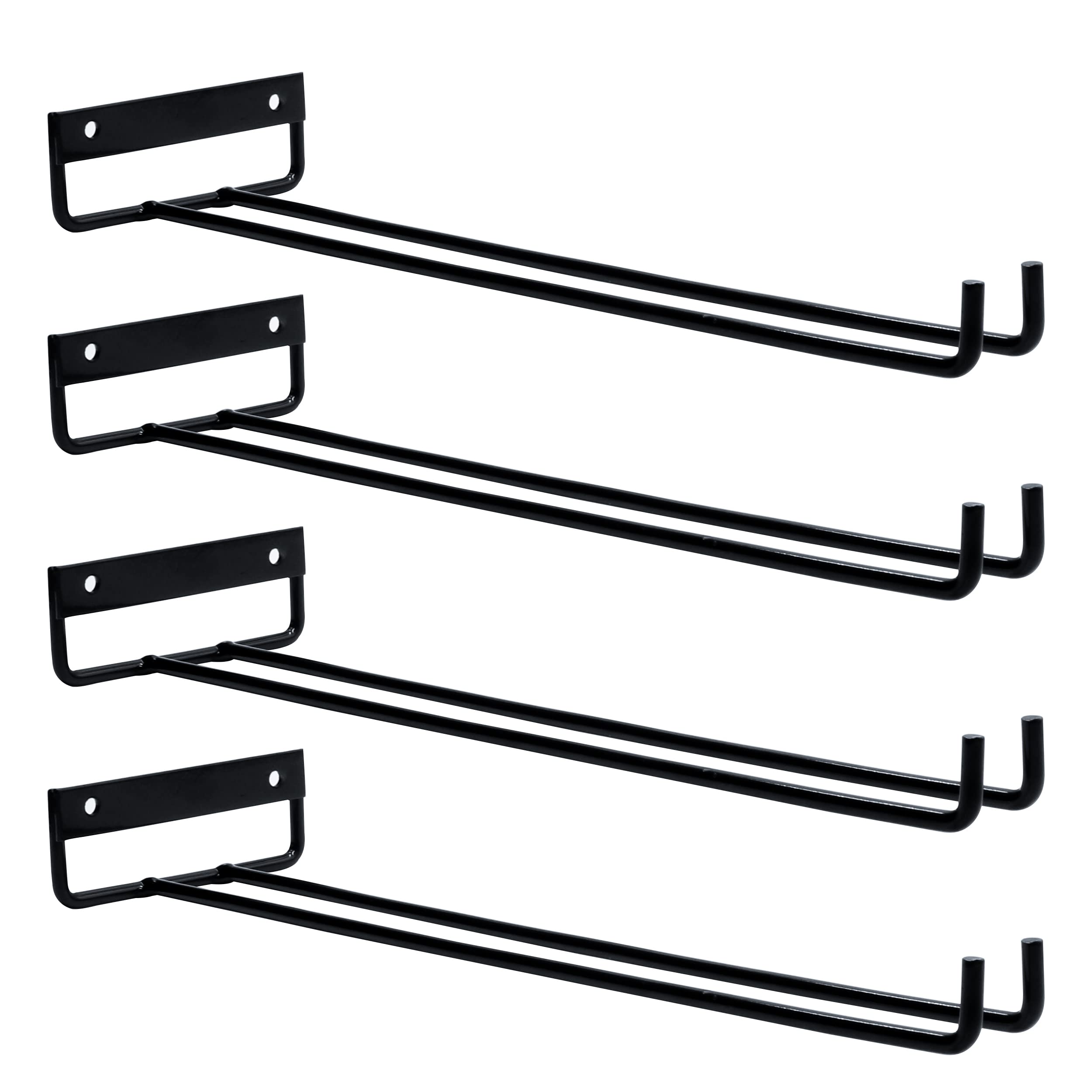 MOCOBO 4 pack Wine Glass Racks,Wall Mounted Hanging Racks, Wine Cup Holder Glasses Storage for Kitchen Bar Cabinet 30cm-Black