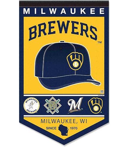 WinCraft Sports 5-ft W x 3-ft H Milwaukee Brewers Flag in the Decorative Banners & Flags