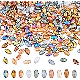 DICOSMETIC 500Pcs 10 Colors Electroplate Glass Beads 6x4mm Faceted Bicone Beads Crystal Bead Mini Oval Spacer Beads Sparkle Bead for DIY Bracelet Necklace Jewelry Making