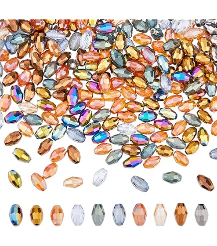 10 Uds. Cuentas Espaciadoras Sueltas De Cristal Facetadas Ovaladas