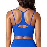 XUNYU Sports Bras for Women High Support Workout Tops Built in Bra Athletic Tank Top Padded Longline Yoga Bra High Impact